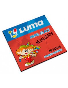 Papel Glase Luma Metalizado 10x10 X 10hjs