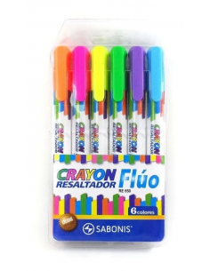 Resaltador Sabonis Crayon Fluo Set X 6