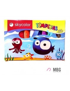 Tempera Skycolor Pomo Colores Surtidos 8 Cc X 10
