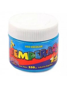 Tempera Señorita Pote 250 Gr Celeste Fluo