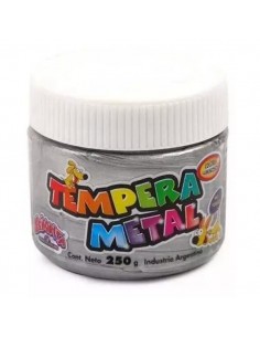 Tempera Señorita Metalizada 250 Gr Plata