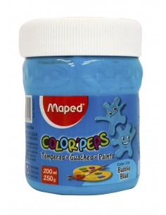 Tempera Maped Pote 250 Gr Celeste Burbuja