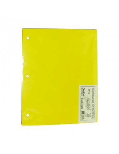Separadores Mil28 De Materias N3 Amarillo
