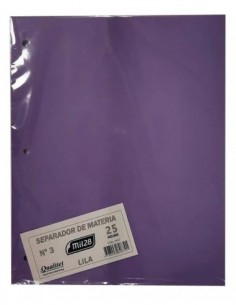 Separador De Materias A4 Mil28 Lila 25 Hjs