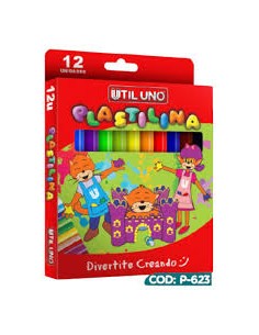 Plastilina Util Uno De Colores X 12 Unid