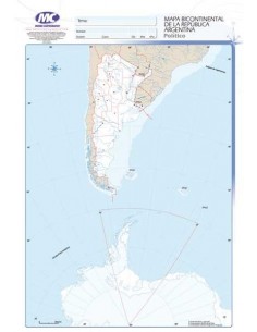 Mapa Argentina Bicontinental Politico N5 Alfa