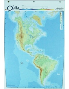 Mapa America Fisico Politico N3 Alfa