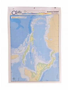 Mapa America Central Fisico Politico N3 Alfa