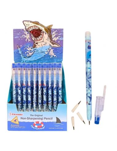 Lapiz Puntas Intercambiables Tiburon Con Goma...